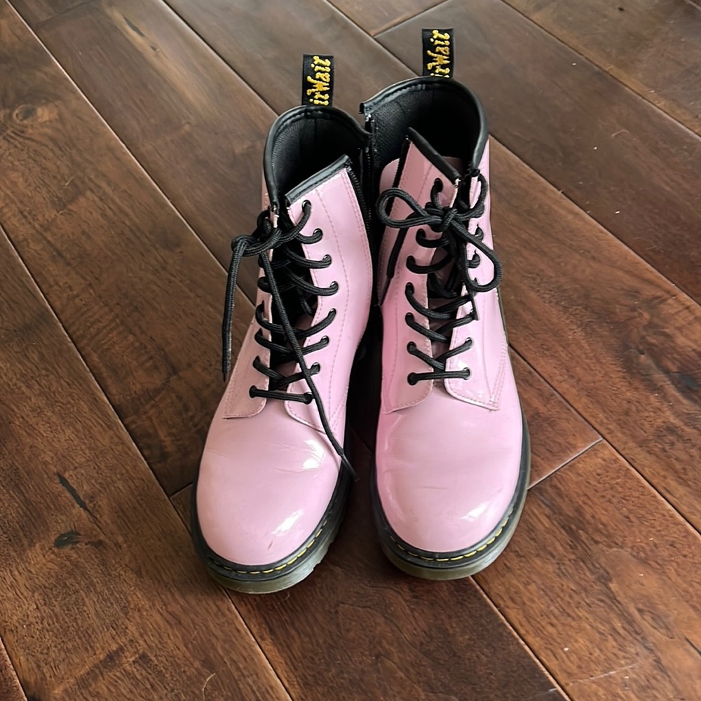 Super cute patent pink doc martens